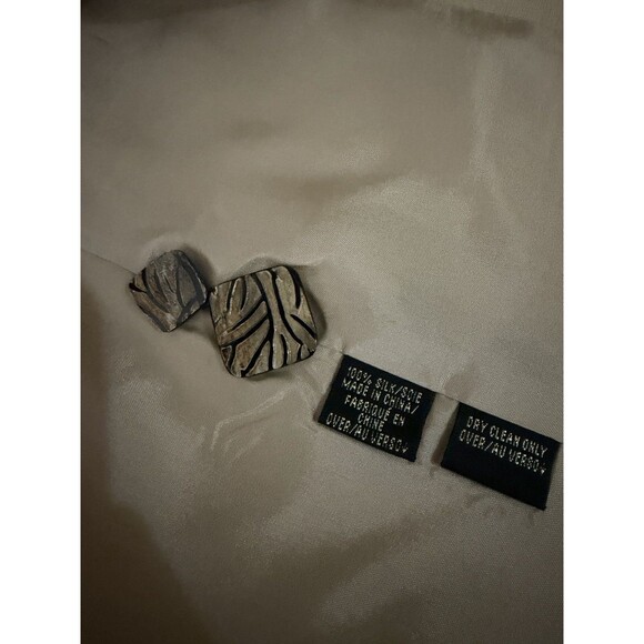 Vintage Dana Buchman Longline Blazer Womens 6 Khaki Silk Single Button Capsule - Picture 6 of 11